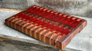 Walnut Padauk End Grain Cutting Board  Functional Kitchen Art 4K [upl. by Egan]