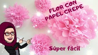 DIY🌸Como hacer FLORES de papel crepe o china SENCILLA Y FÁCIL 🌸2 modelos [upl. by Enitsirt]