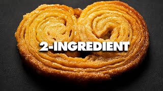 2Ingredient Palmiers Cookies Recipe  How to Make Palmiers with Puff Pastry [upl. by Teodoro]