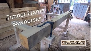 Making Timber Frame Sawhorses [upl. by Gnirps614]