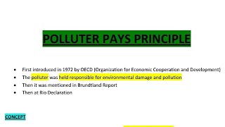 Polluter Pays Principle  Environmental Law [upl. by Tadich236]