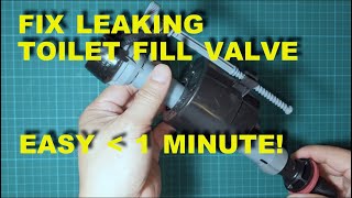 FIX LEAKING TOILET FILL VALVE  QUICK amp EASY  LESS THAN 1 MIN [upl. by Thilde600]