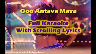 Oo Antava Mava  Full Karaoke With Scrolling Lyrics [upl. by Saied]