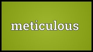 Meticulous Meaning [upl. by Atal]