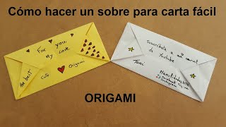 💌  SOBRE  💌 para CARTA FACIL ✅  Origami PASO A PASO [upl. by Terle478]