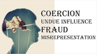 Coercion Undue Influence Fraud Misrepresentation  Indian Contract Act 1872  Law Guru [upl. by Aland]