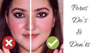 Pores Do’s and Donts  Makeup Tips For Prominent Pores amp Textured Skin [upl. by Aikemehs690]