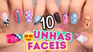 10 UNHAS DECORADAS MUITO FÁCEIS PARA INICIANTES 2  Jana Taffarel [upl. by Daas]