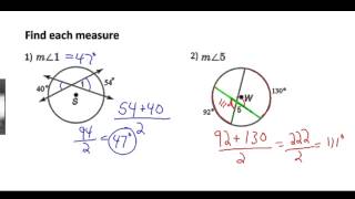 Secants Tangents and Angle Measures [upl. by Brainard278]