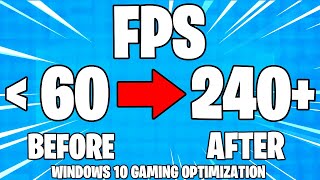 How To Optimize Windows 10 For Gaming Increase FPS amp Performance on PC Works 2021 [upl. by Pammi886]