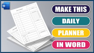 How to make a DAILY PLANNER in WORD  Microsoft Word Tutorials [upl. by Ahsirt]