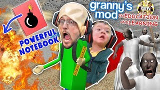 BALDIS POWERFUL NOTEBOOK Granny Takes Over The School FGTEEV Garrys Mod w Shawn GameplaySkit [upl. by Gnouhp]