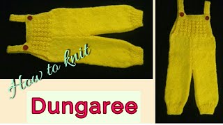 How to knit a dungaree step by step  Satrangi knitting [upl. by Ennirok818]