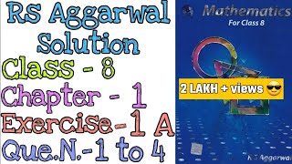 Rational Numbers  Class 8 Exercise 1A Question 14  Rs Aggarwal  Md Sir [upl. by Azirb]