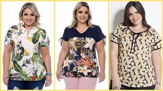 casual wear floral printed short sleeve blouse designs ideas for women 💝 [upl. by Phene163]