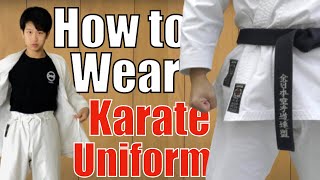 How To Wear The Karate Gi amp Tie The Karate Belt [upl. by Ettesyl157]