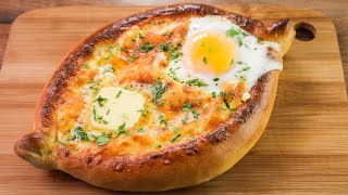 How To Make Perfect Khachapuri  Delicious Georgian Cheese Bread Recipe [upl. by Karleen]