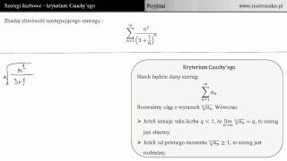 Kryterium Cauchyego zbieżności szeregu  przykład [upl. by Abra]