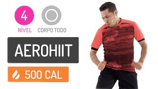 Melhor treino para EMAGRECER RÁPIDO  Treino Aerohiit de 500 Calorias [upl. by Mapel]