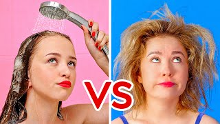 SHORT HAIR VS LONG HAIR PROBLEMS  Funny Awkward Situations by 123 GO [upl. by Hemingway271]