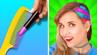 COOL HAIR HACKS AND TIPS  Long vs Short Hair Problems And Relatable Situations by 123 Go GENIUS [upl. by Fidelis897]