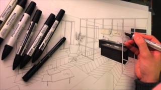 Dessin Perspective Architecture Intérieure [upl. by Ednil311]