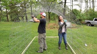 A HOOP COOP for our NEW CHICKENS [upl. by Narik]