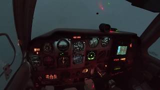 First Instrument approach in IMC at night to minimums [upl. by Harrat]