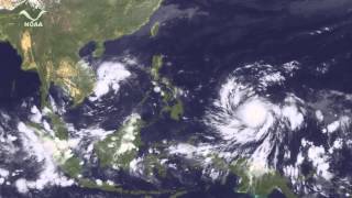 Super Typhoon Haiyan Impacts the Philippines [upl. by Mulloy]