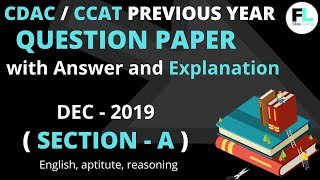 cdac ccat question paper 2019 with answer  ccat previous year question paper and answer SECTION A [upl. by Minny]