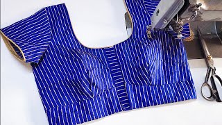 Full Blouse Stitching Easy Simple Normal [upl. by Hamo]