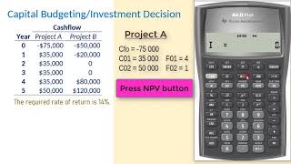 BA II Plus Cash Flows 2 Capital Budgeting NPV [upl. by Gavra]