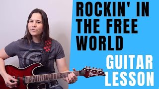 HOW TO PLAY  Rockin In The Free World Guitar Lesson by Neil Young [upl. by Nyllij442]