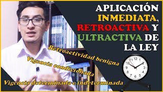 RETROACTIVIDAD ULTRACTIVIDAD Y APLICACIÓN INMEDIATA DE LA LEY  Introducción al Derecho 14 [upl. by Ennelram]