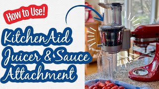 How to Use KitchenAid Juicer amp Sauce Attachment [upl. by Aisatsanna527]