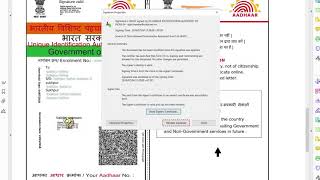 TUTORIAL How to verify validate digital signature on eAadhaar [upl. by Yekcor]