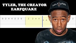 Tyler The Creator  EARFQUAKE Easy Guitar Tabs Tutorial [upl. by Almeeta]