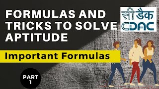 Formulas and tricks to Solve Aptitude  CDAC preparation  Banking Preparation  Part  1 [upl. by Aryas598]