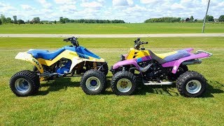 Yamaha Banshee vs Suzuki Quadzilla YOU NEED TO SEE THIS RACE [upl. by Asirac428]