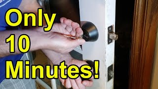 How to replace a deadbolt door lock in 10 minutes Easy install [upl. by Hadrian47]