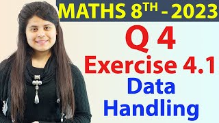 Q 4  Ex 41  Data Handling  NCERT Maths Class 8th  Chapter 4 New Syllabus CBSE 2023 [upl. by Ecidnak]