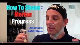 Merkur Progress Adjustable Safety Razor 3Pass Shave and Review [upl. by Mundford]