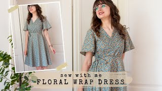 Floral Summer Wrap Dress 🧵 Sew With Me [upl. by Alurta]