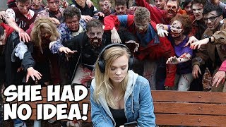 Surprising Strangers With 100 Zombies  Experiment [upl. by Eidoc716]