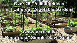 Over 25 Vegetable Garden Trellising Designs Crop Examples Materials Vertical Growing Ideas [upl. by Conny]