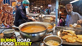 Burns Road Food Street Karachi  Waheed Kabab Fry  Babu Bun Kabab Fish Fry etc  Pakistani Food [upl. by Enelyt]