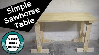 How to Make a Simple Sawhorse Table [upl. by Suivatnod416]