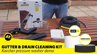 Karcher Gutter and Drain Cleaning Kit Demo [upl. by Ime]