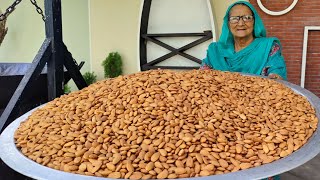 BADAM HALWA MAKING  Veg Village Food [upl. by Ludeman704]