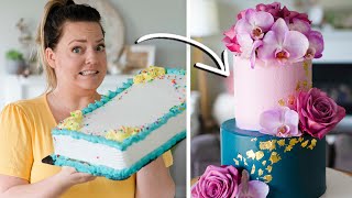 Turning a 20 Grocery Store Cake into a 500 Wedding Cake [upl. by Imotas]